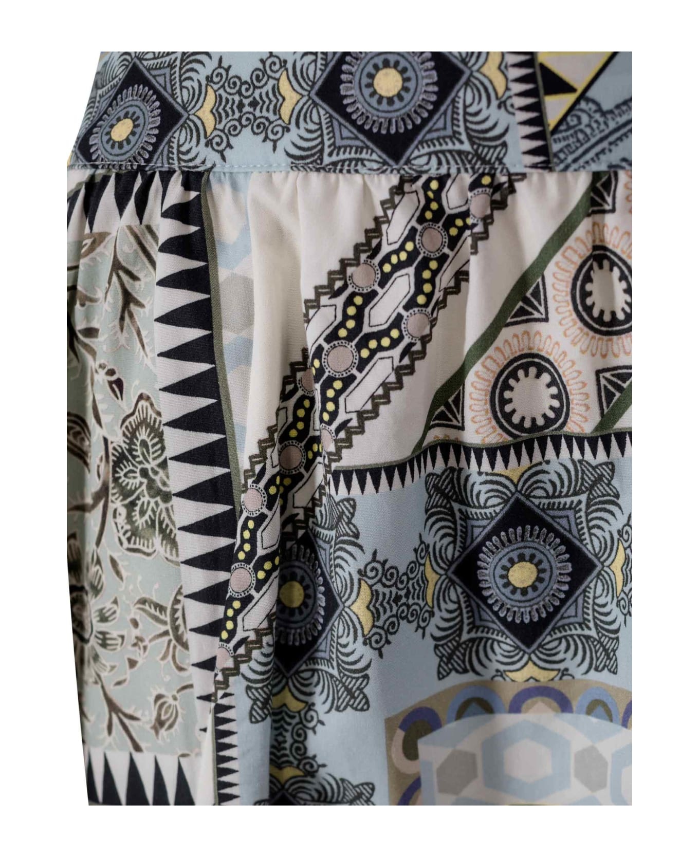Geometric Print Cotton Skirt - 4