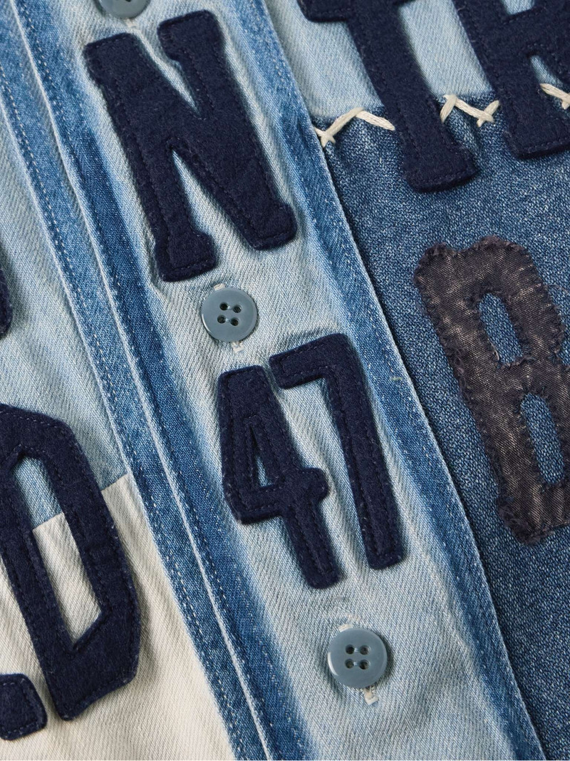 Appliquéd Embroidered Patchwork Denim Shirt 4