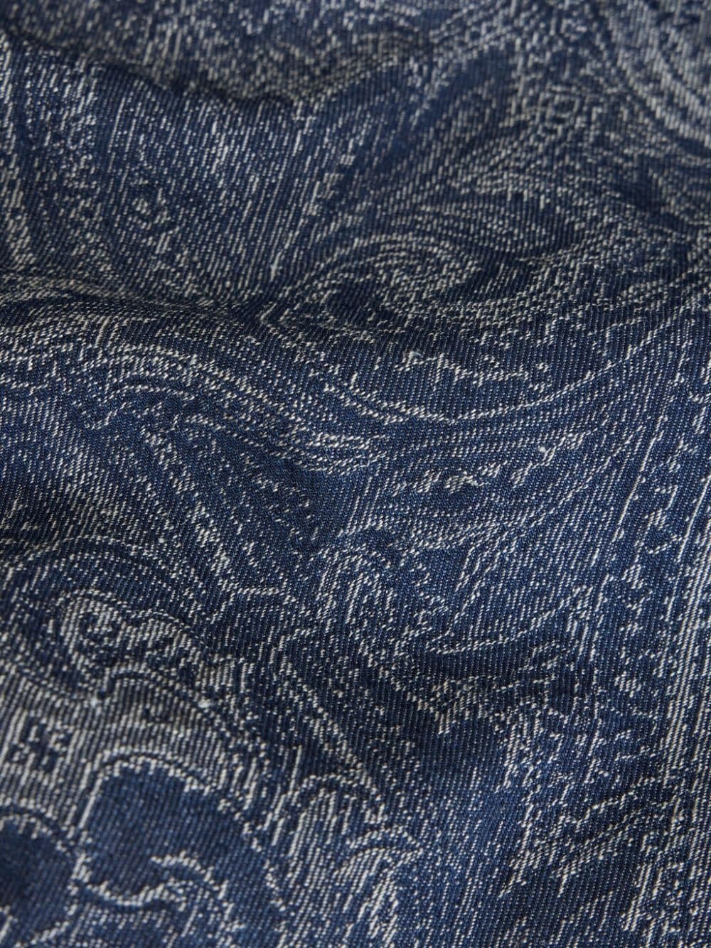 paisley-print denim shirt - 5