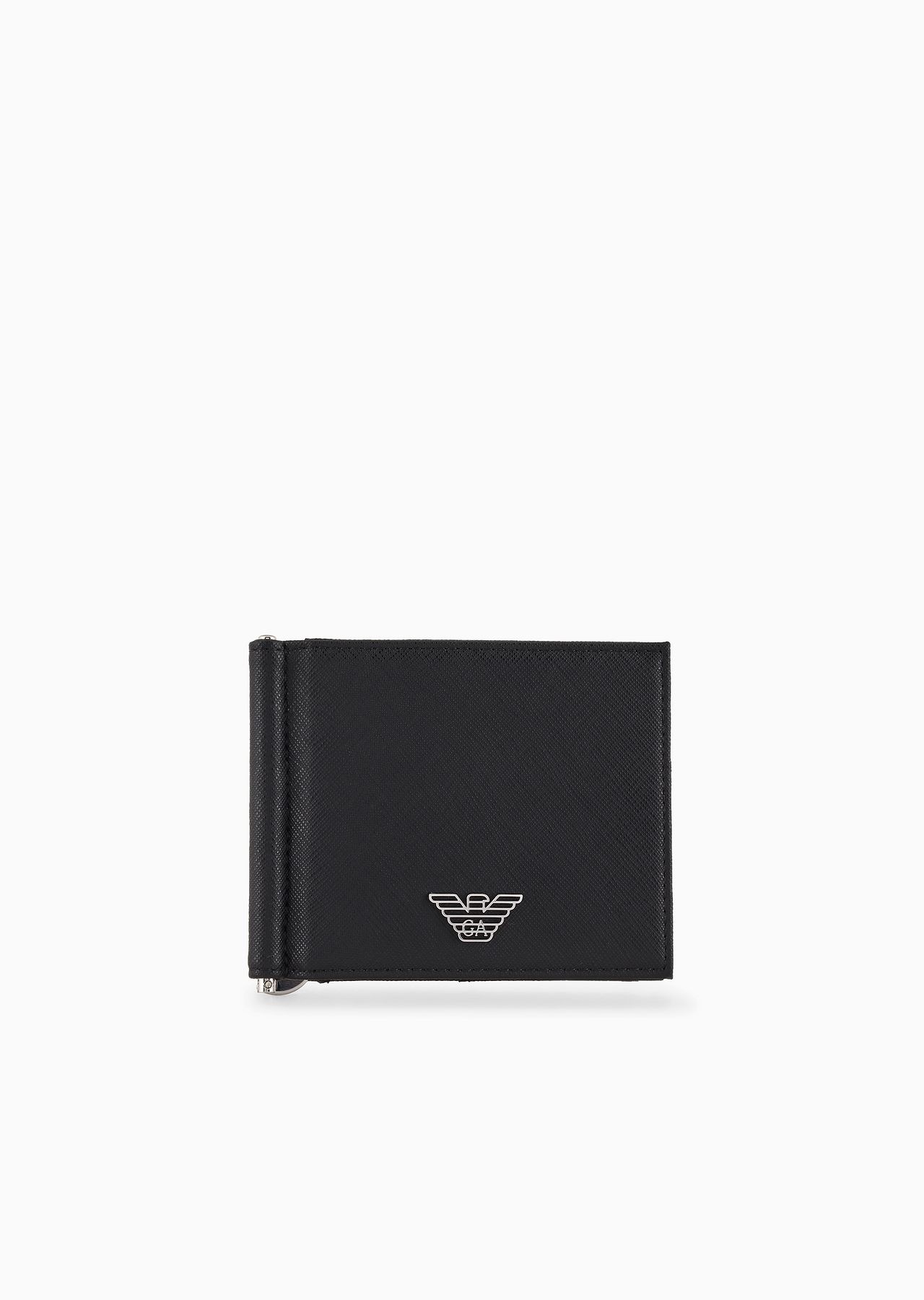 ASV regenerated Saffiano leather compact wallet with eagle plate - 1