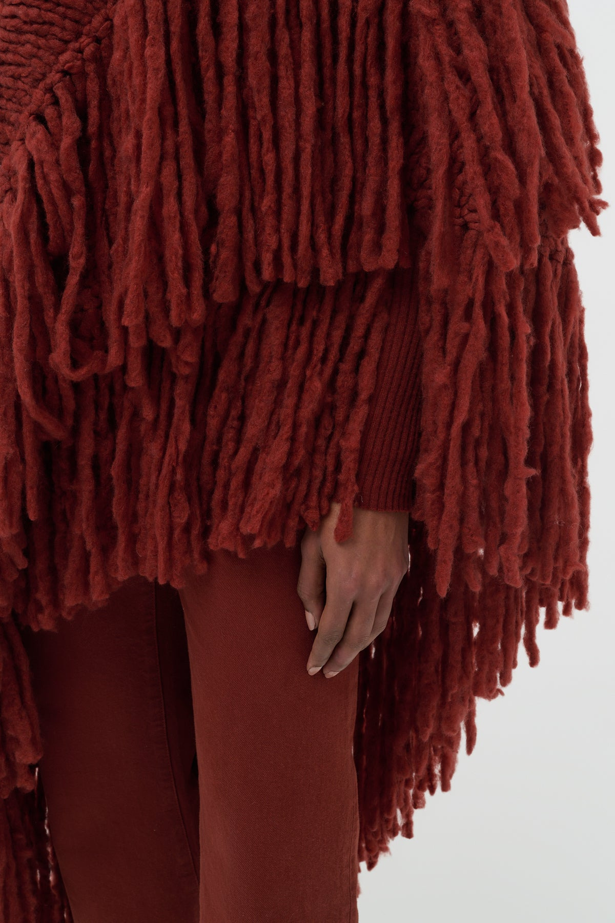 Lauren Knit Wrap in Burnt Sienna Welfat Cashmere - 4
