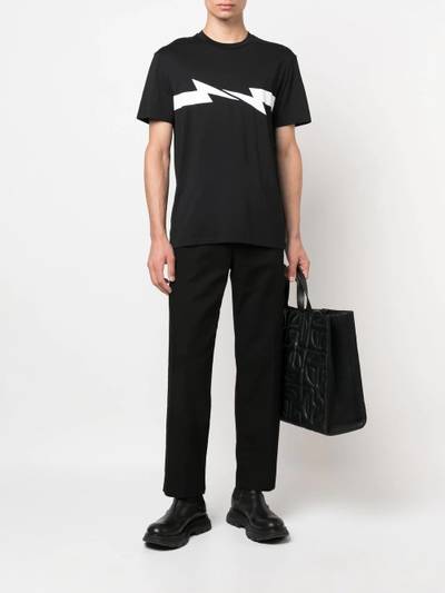 Neil Barrett Thunderbolt-print cotton T-shirt outlook