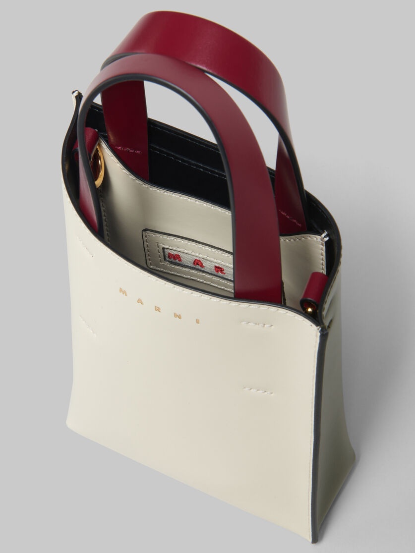 MUSEO NANO BAG IN WHITE GREEN AND RED LEATHER - 4