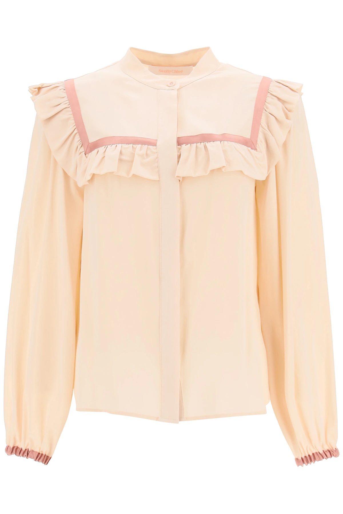 FRILLY SILK SHIRT - 1