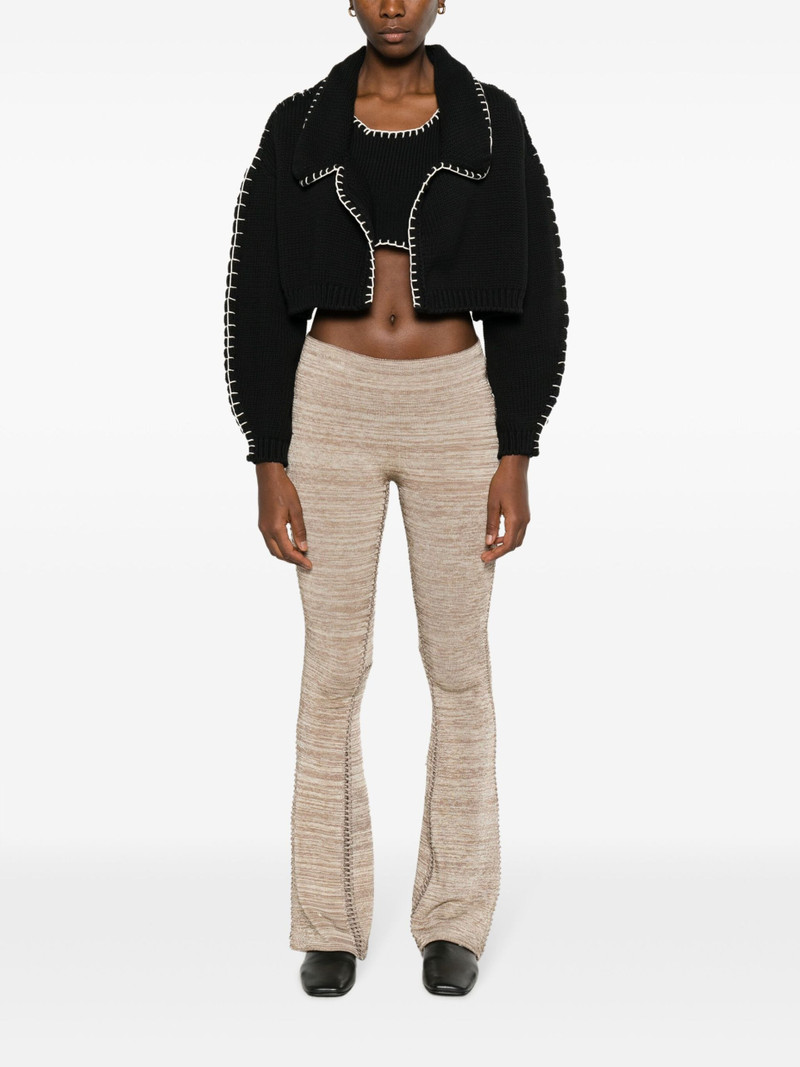 AISLING CAMPS Black Whipstitch Cropped Cardigan outlook