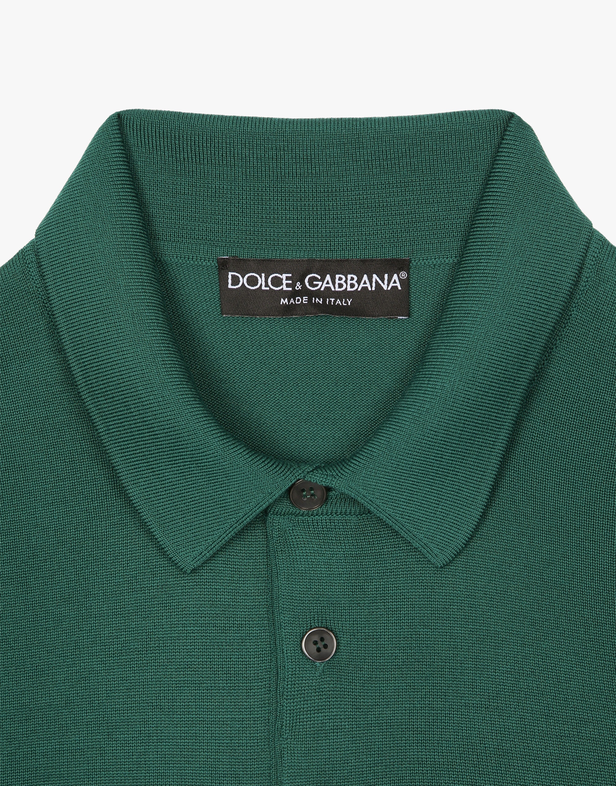 Wool polo-shirt with branded tag - 3