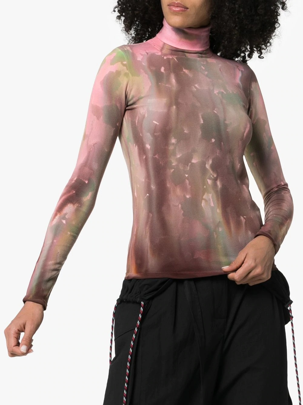 tie-dye roll neck top - 3