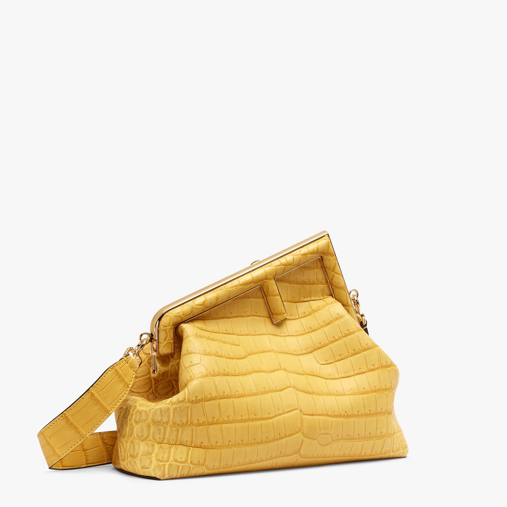 Yellow crocodile leather bag - 2