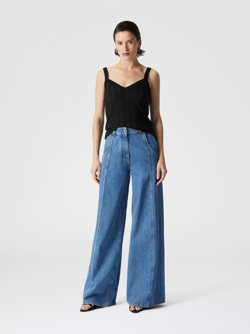 Missoni Tone-on-tone zigzag cotton and viscose tank tops outlook