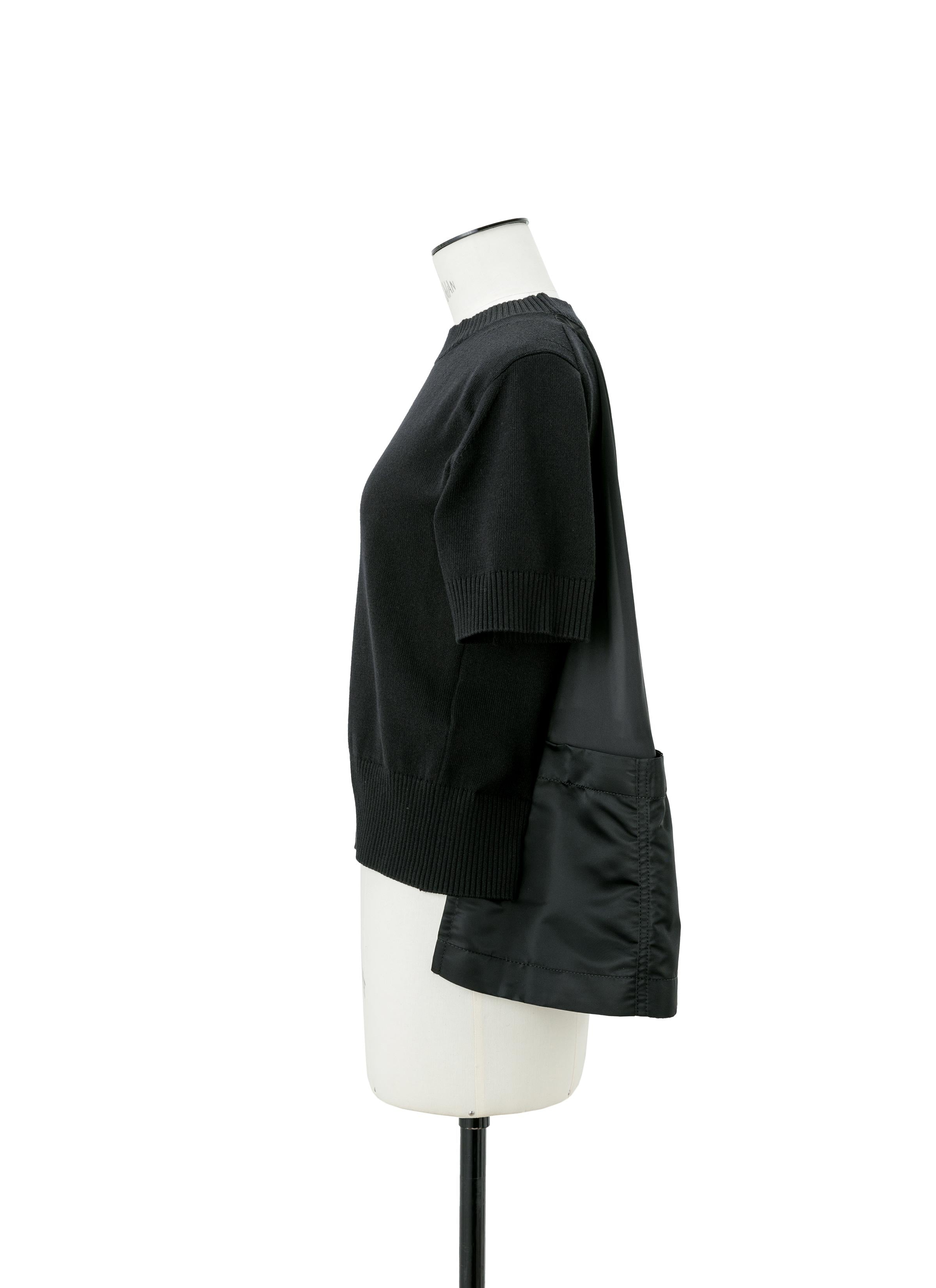 Nylon Twill x Knit Pullover - 2