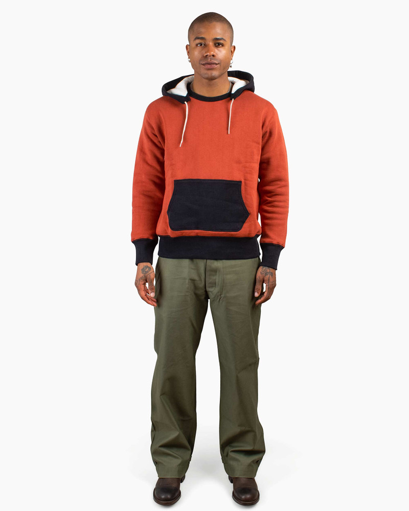 The Real McCoys MC20119 Double Face After-Hooded Sweatshirt Burgundy/Black outlook