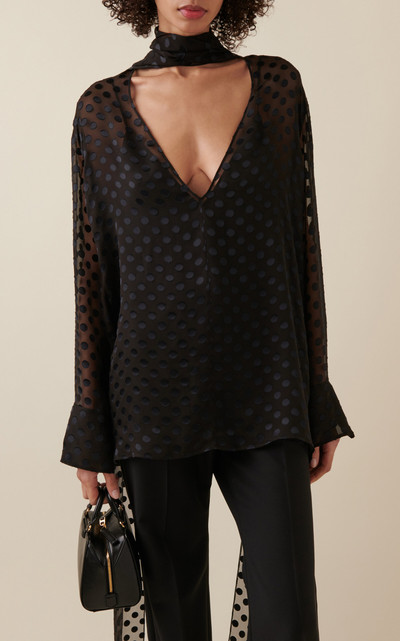 Givenchy Tie-Neck Silk-Blend Top black outlook