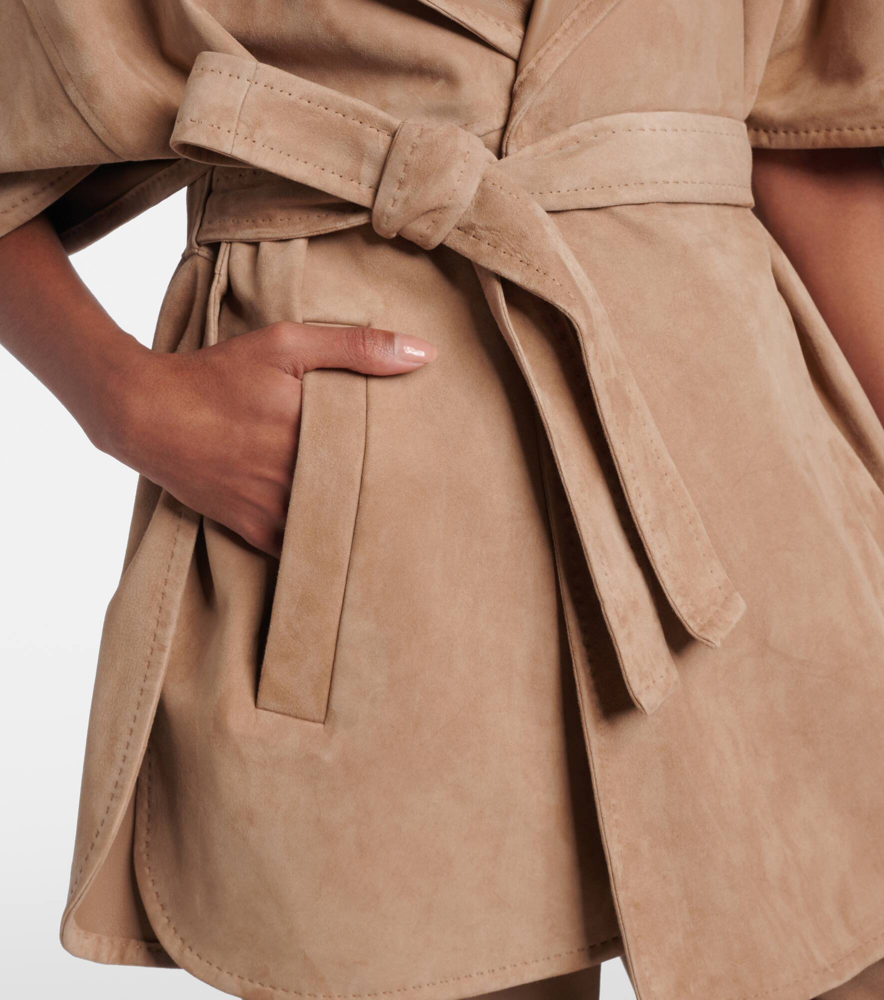 Chiffon suede wrap jacket - 5