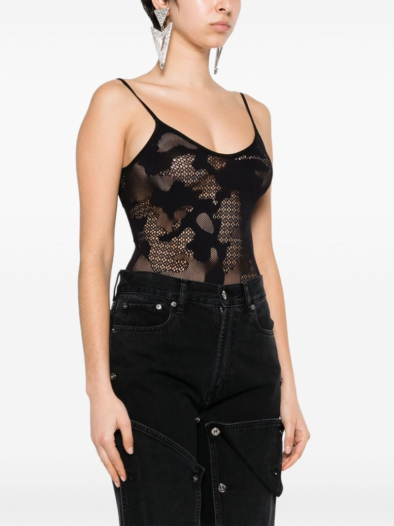 pointelle-knit 원활한 bodysuit 3