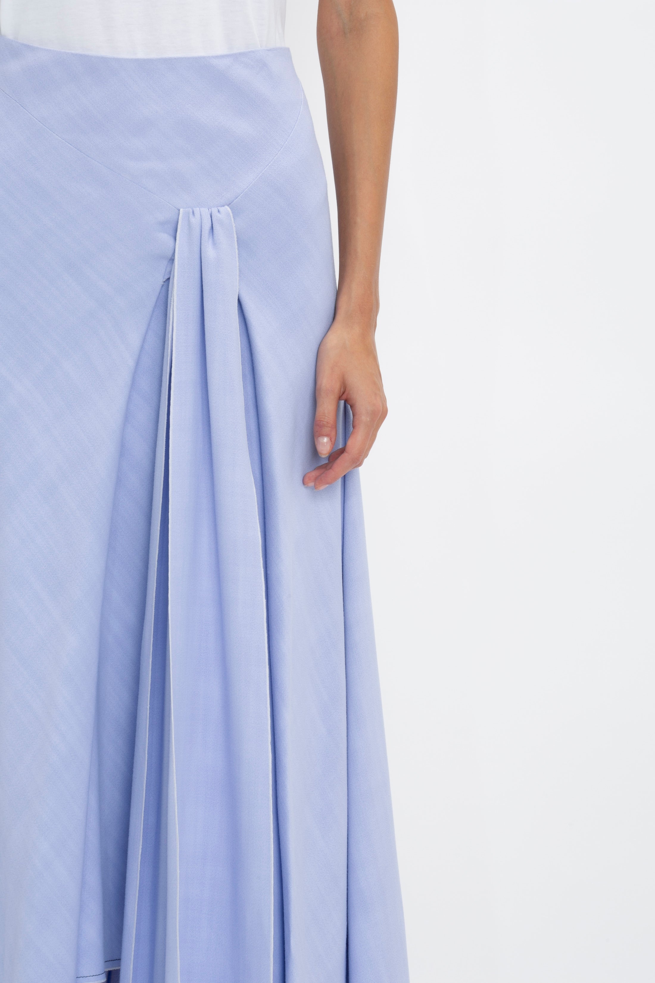 Asymmetric Tie Detail Skirt In Frost - 5