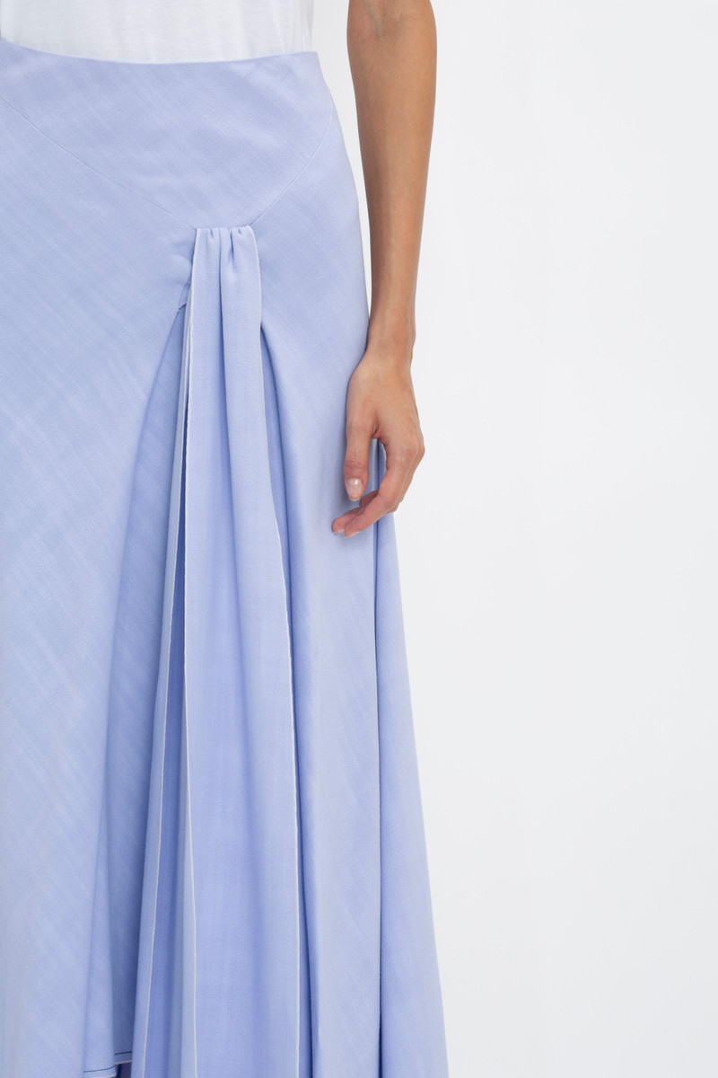 Asymmetric Tie Detail Skirt In Frost 5