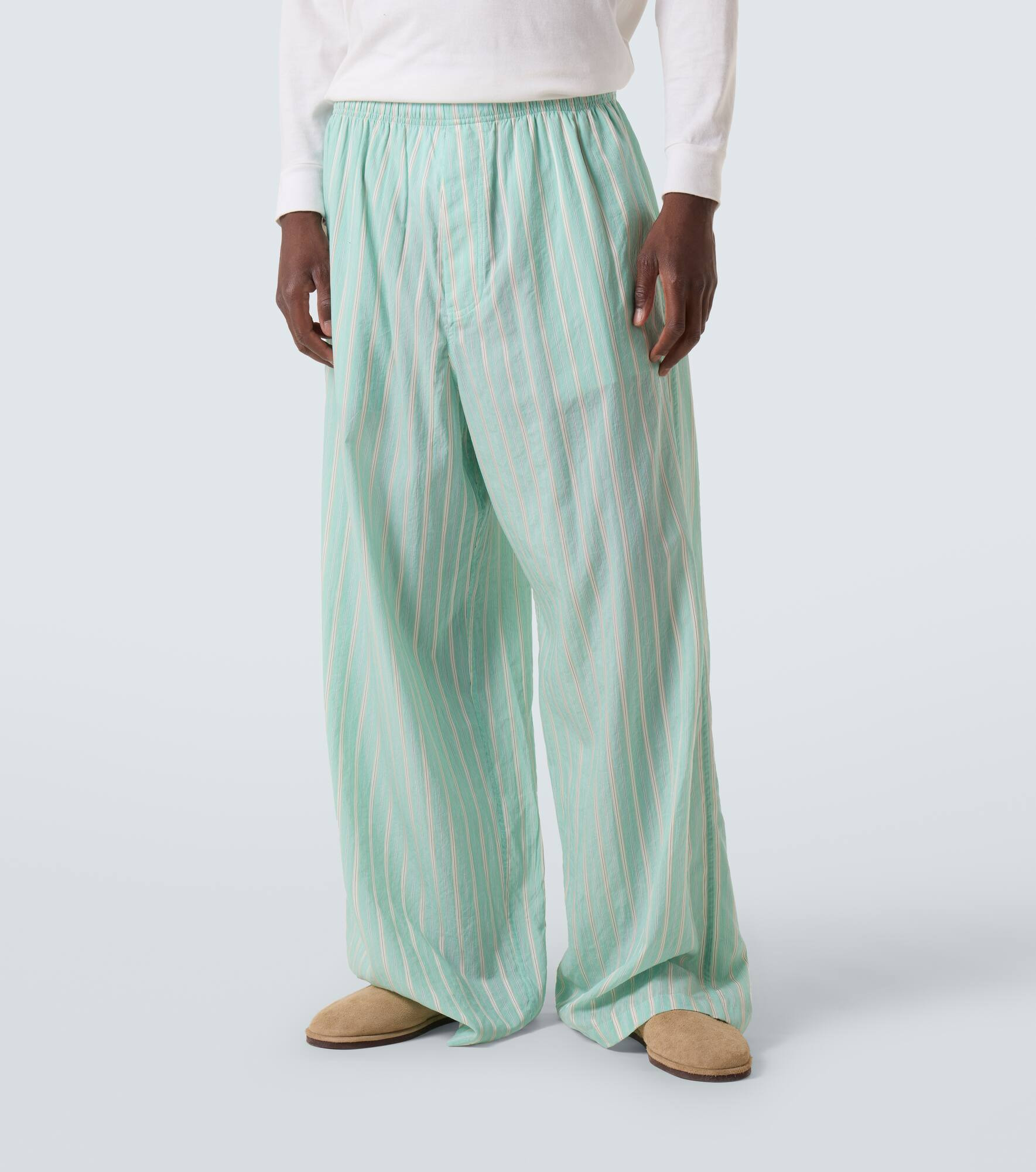 Striped mid-rise pajama pants - 3