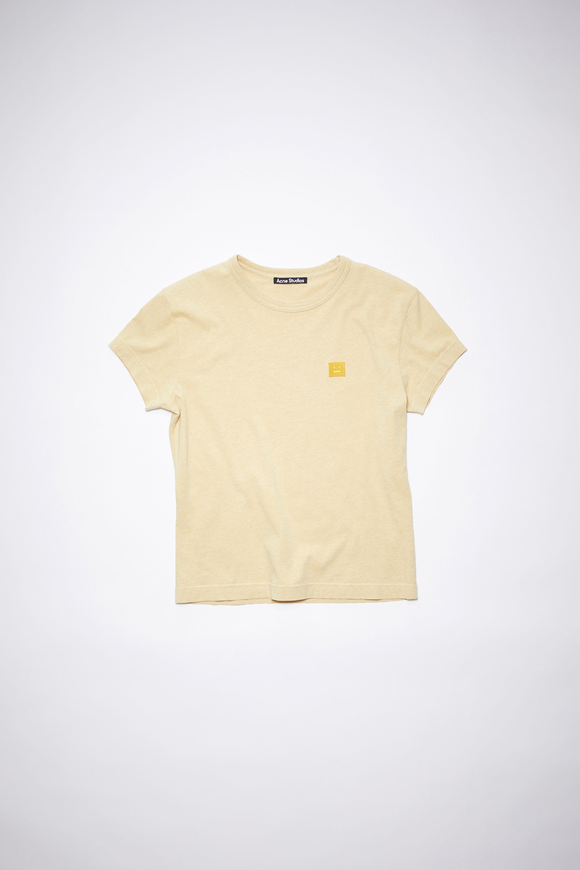 Crew neck t-shirt - Pale yellow melange - 1