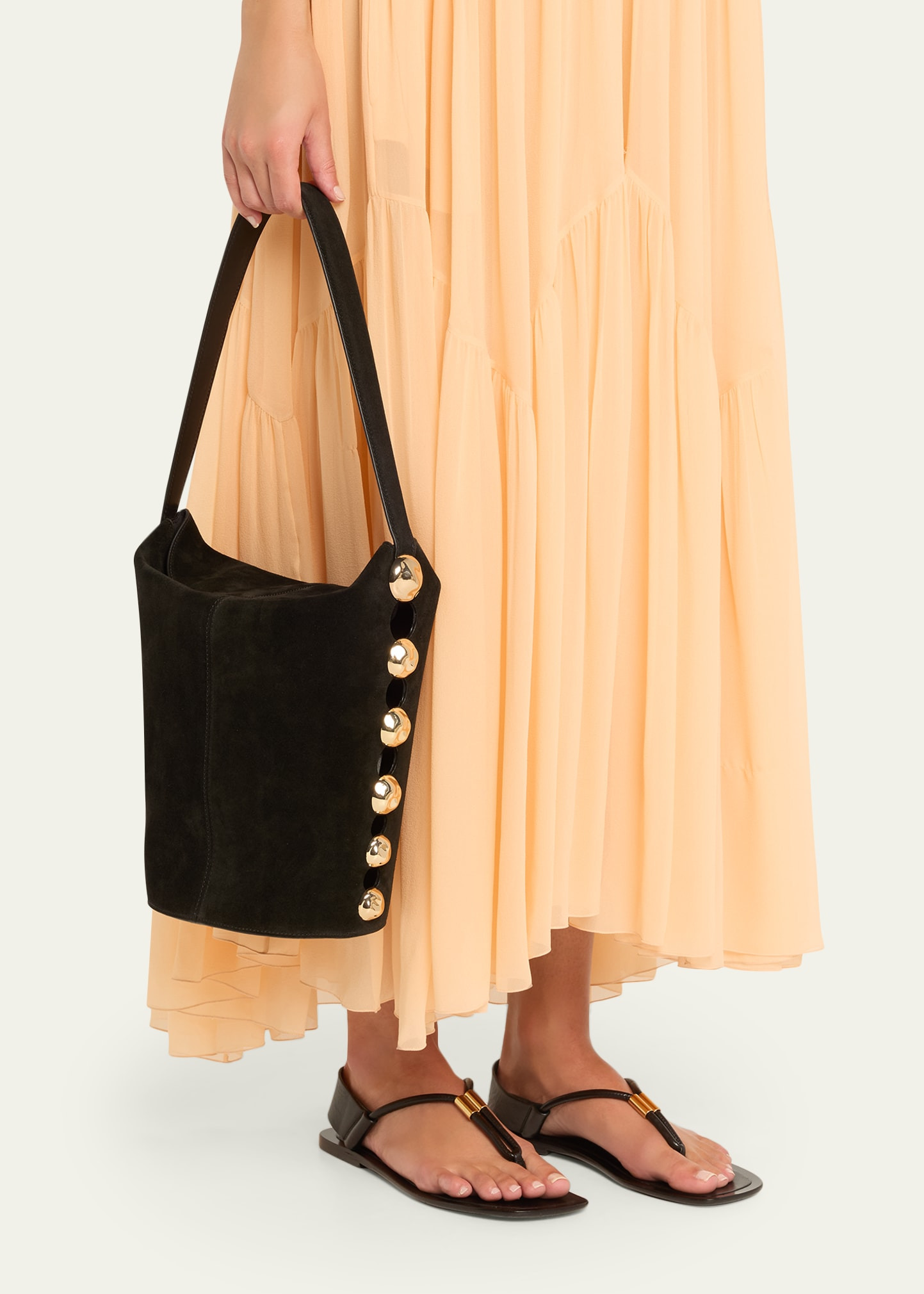 Amaya Studded Leather Bucket Bag - 2