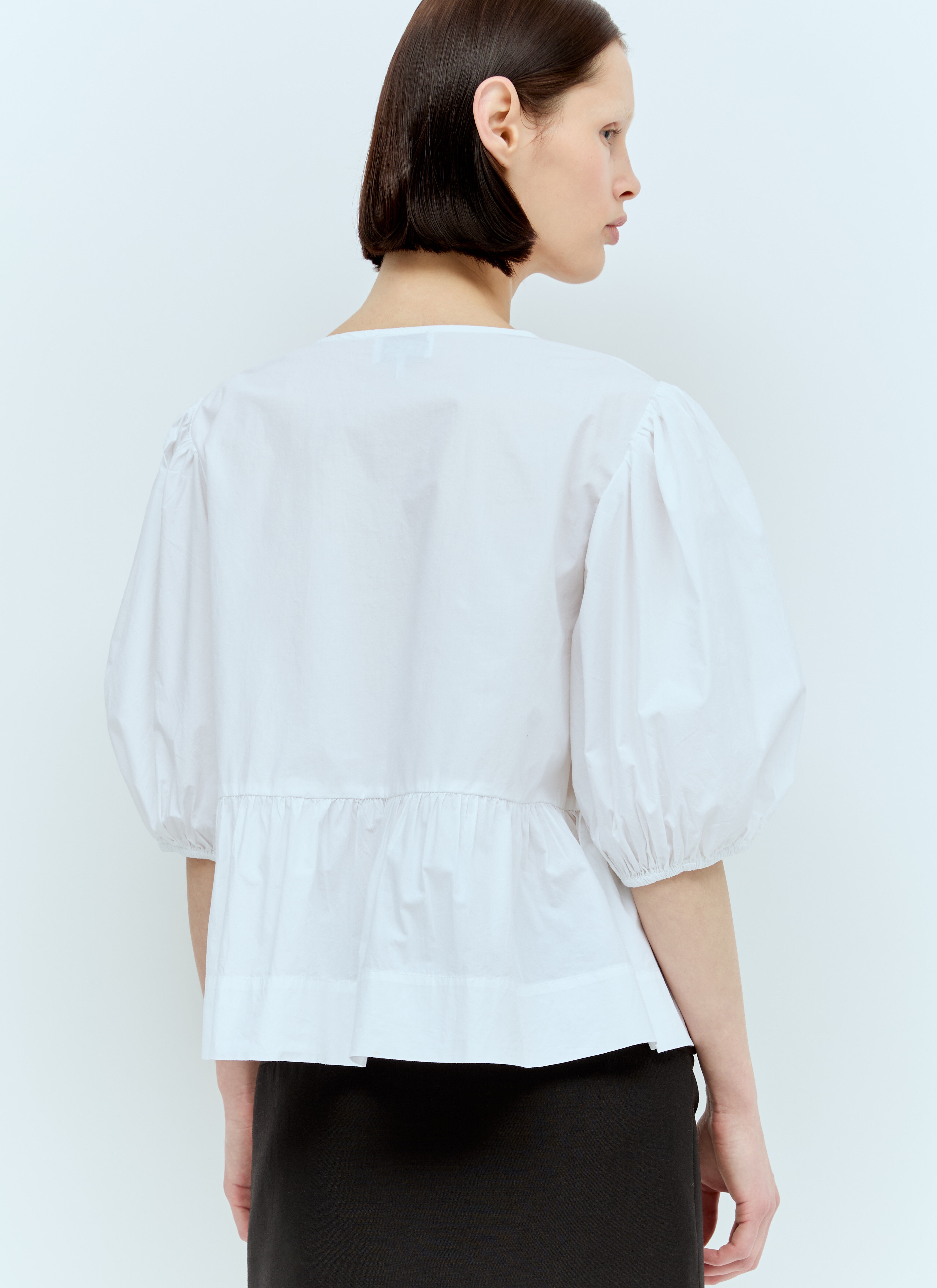 Cotton Poplin Peplum Blouse - 3