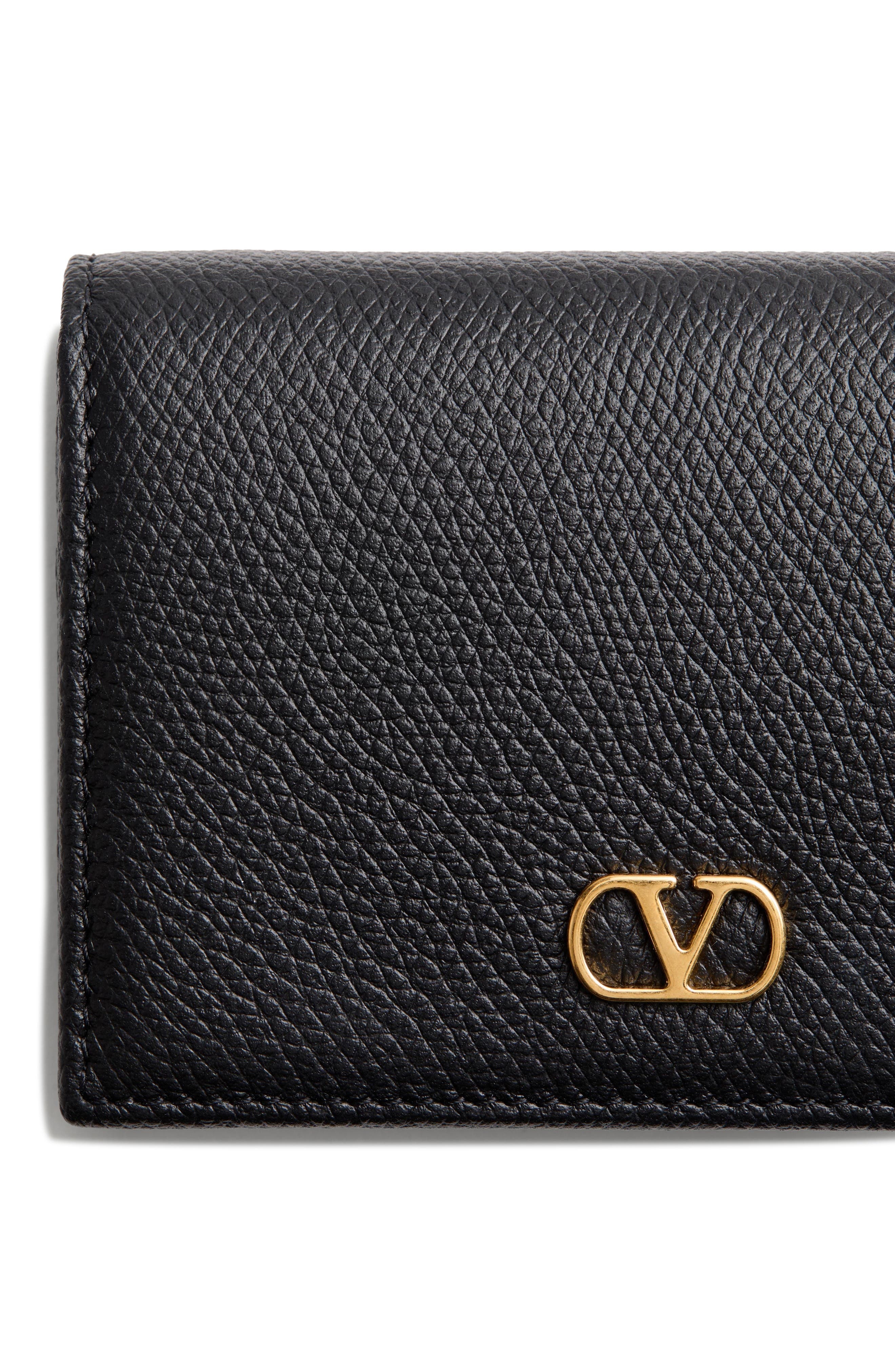 Valentino Garavani VLOGO Leather Bifold French Wallet in Black at Nordstrom - 4