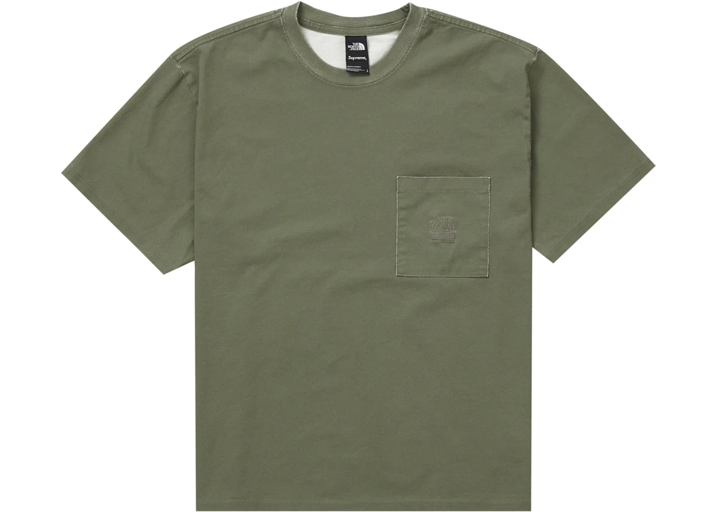 Supreme The North Face Pigment Printed Pocket Tee Olive - 1