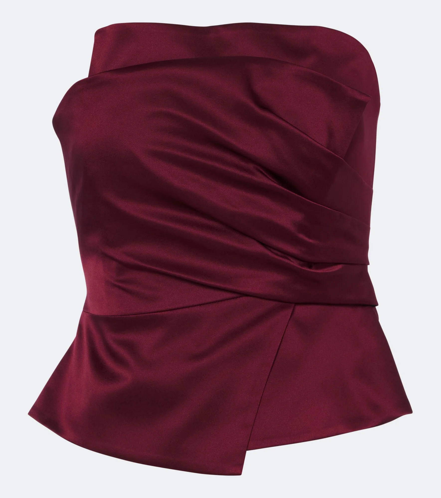 Draped silk satin corset top - 1