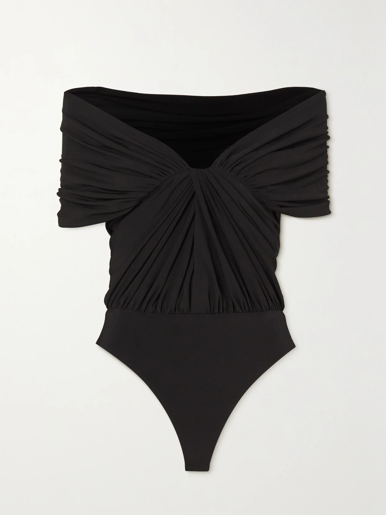 Elizabeth Off-the-shoulder Draped Stretch-jersey Bodysuit - 1