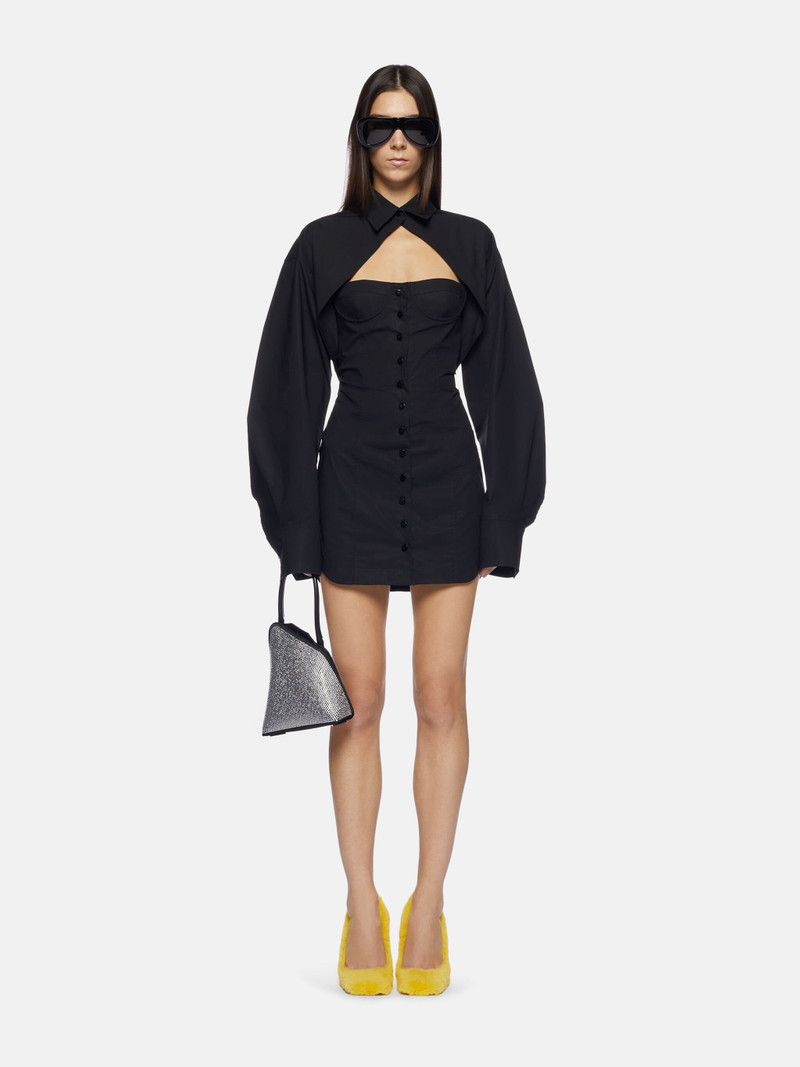 THE ATTICO BLACK MINI SHIRT DRESS outlook