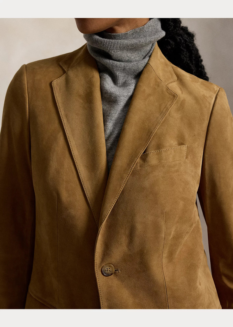 Single-Breasted Lamb-Suede Blazer 5