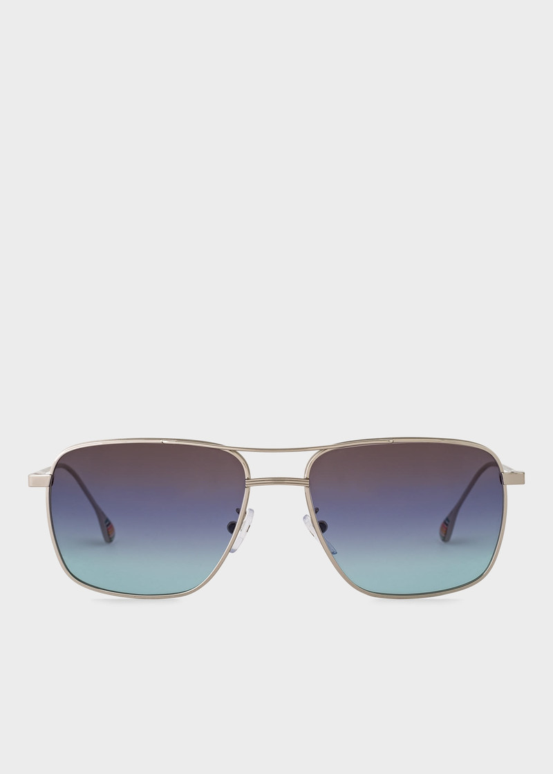 Shiny Silver 'Foster' Sunglasses 1