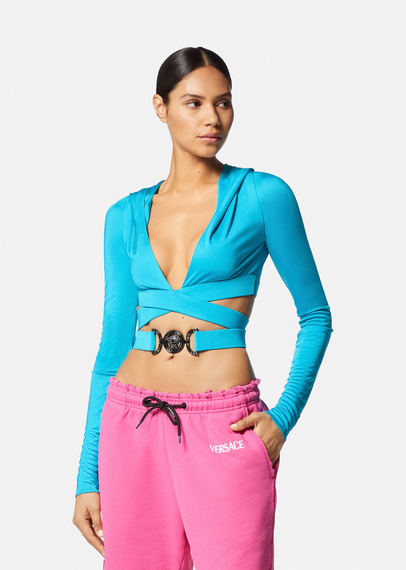 Medusa Biggie Crop Hoodie Top - 3
