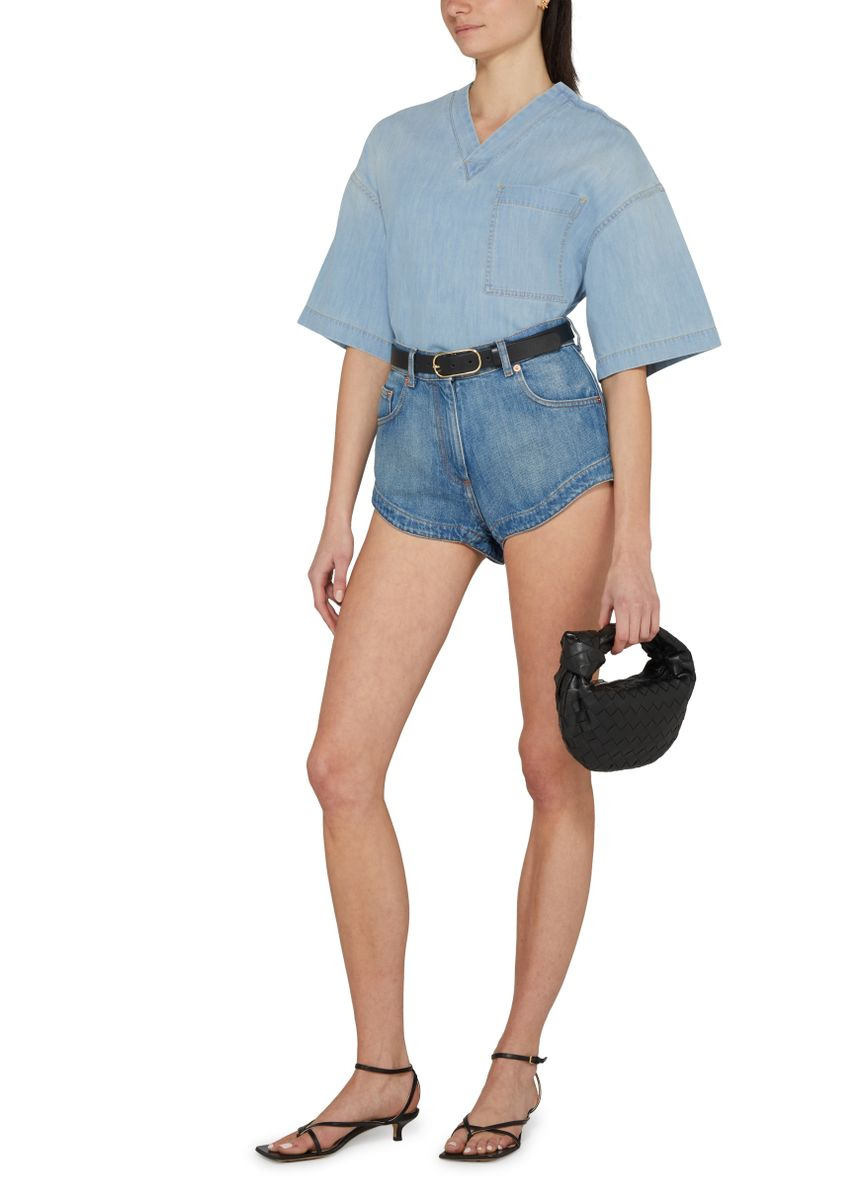 Slightly faded denim T-shirt - 6