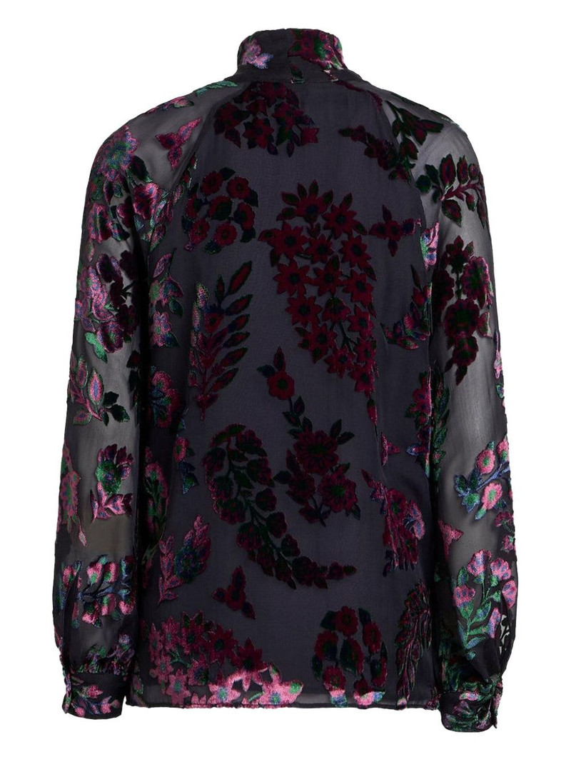 Etro velvet floral print blouse outlook