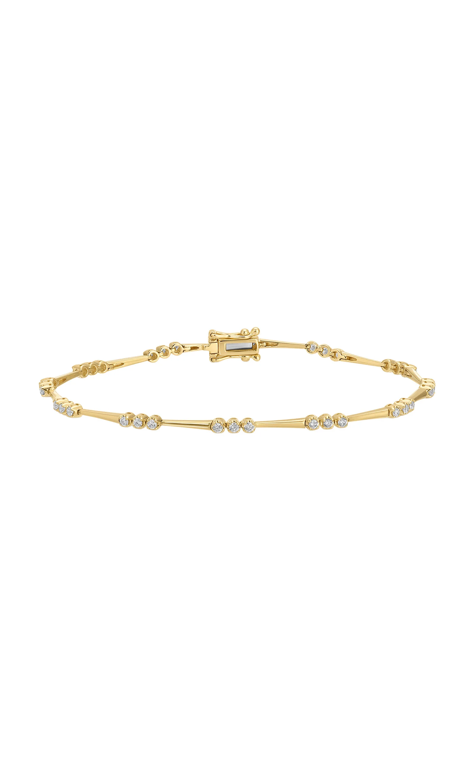 14K Yellow Gold Diamond Eternity Bracelet - 1