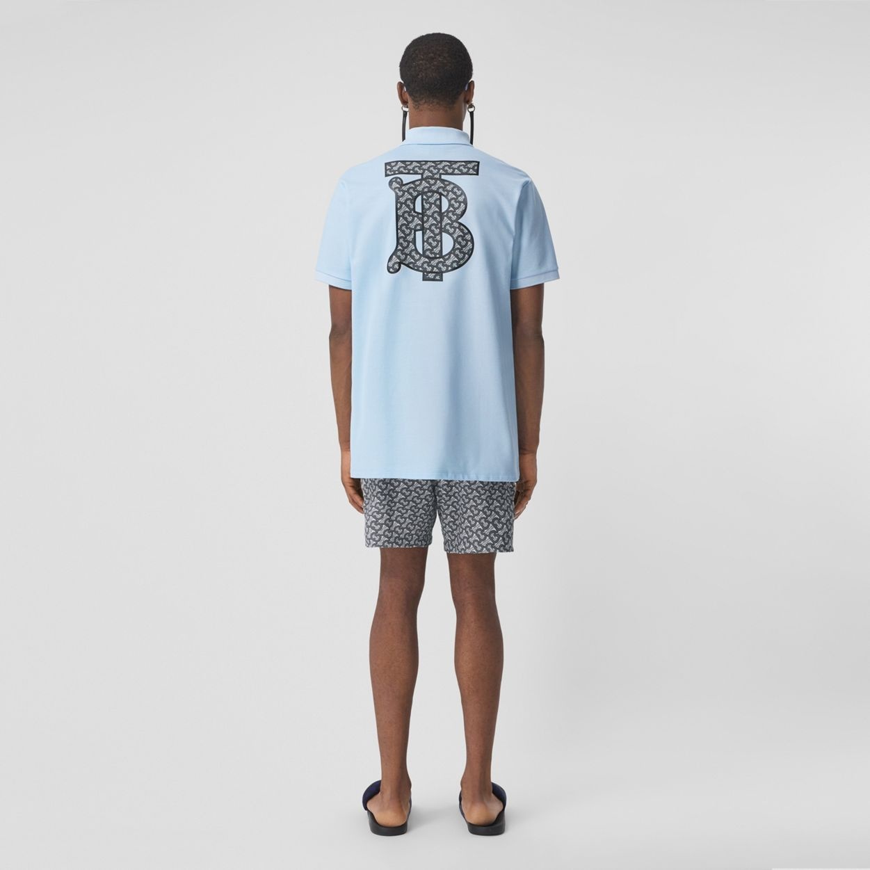 Monogram Motif Cotton Piqué Oversized Polo Shirt - 5