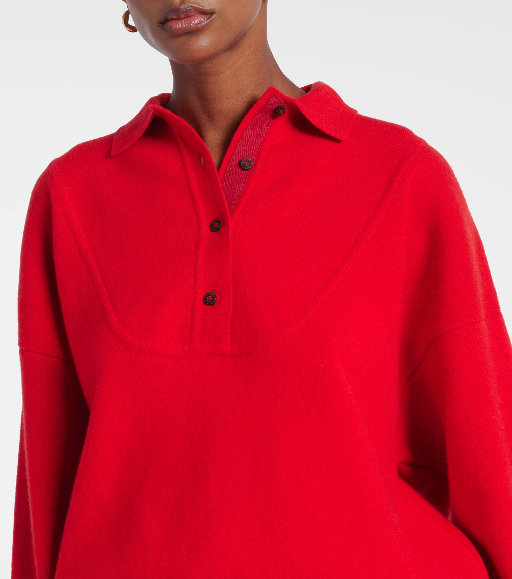 Balloon wool and cashmere polo sweater - 4