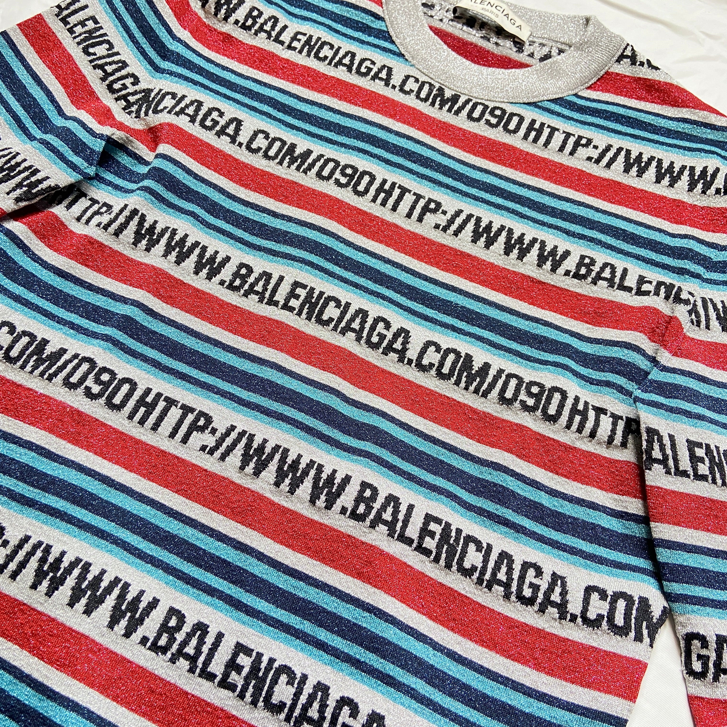 Balenciaga Website Url glitter jacquard knit striped sweater top 38 - 9