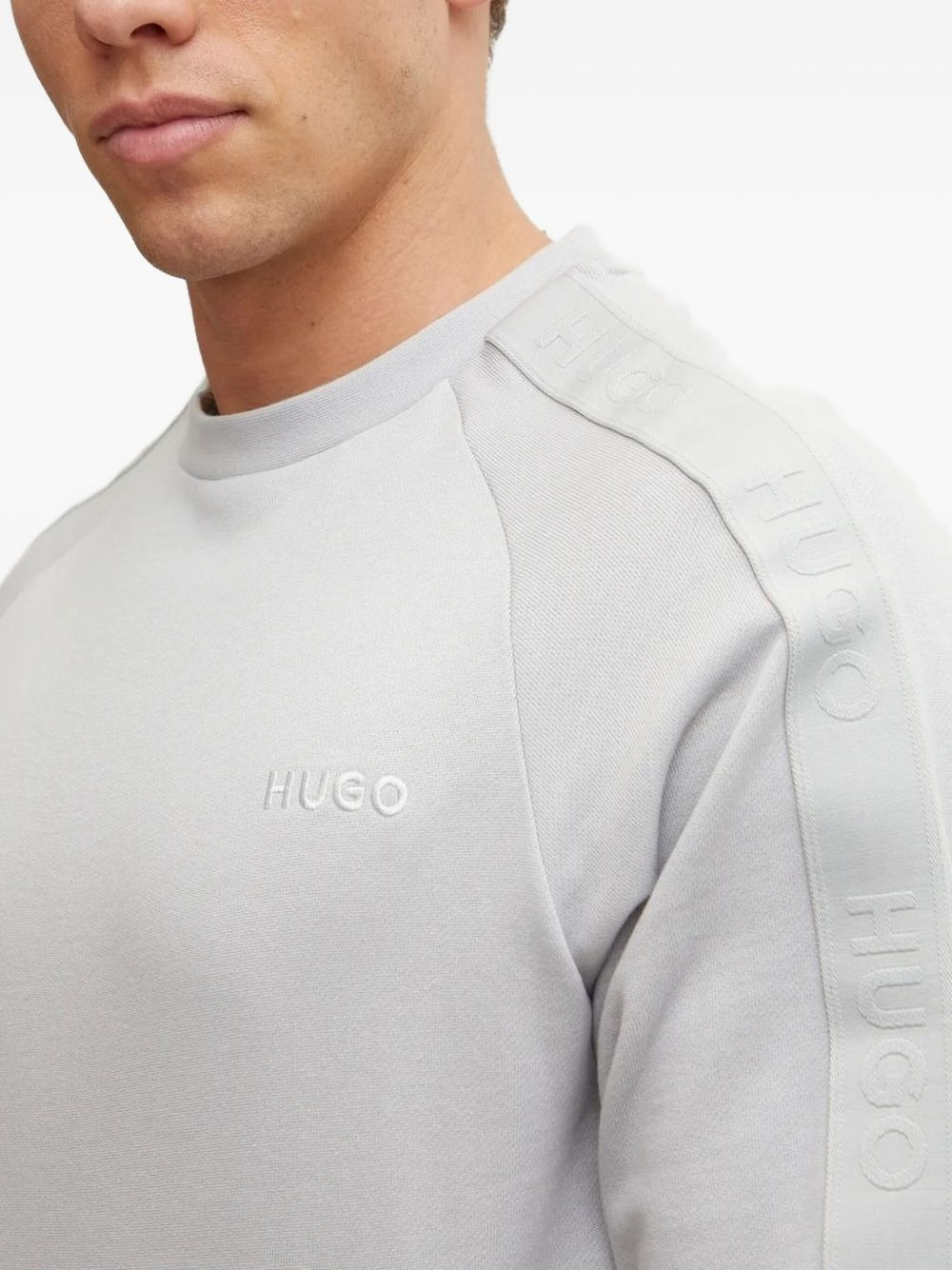 logo-embroidered raglan-sleeve sweatshirt - 3