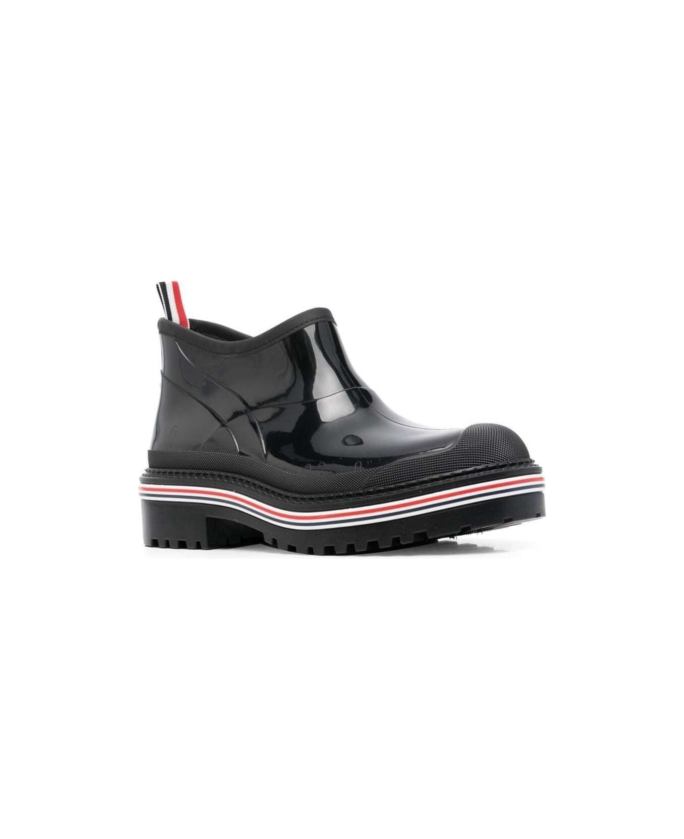 Stripe-trim Ankle Boots In Black Rubber Man - 2
