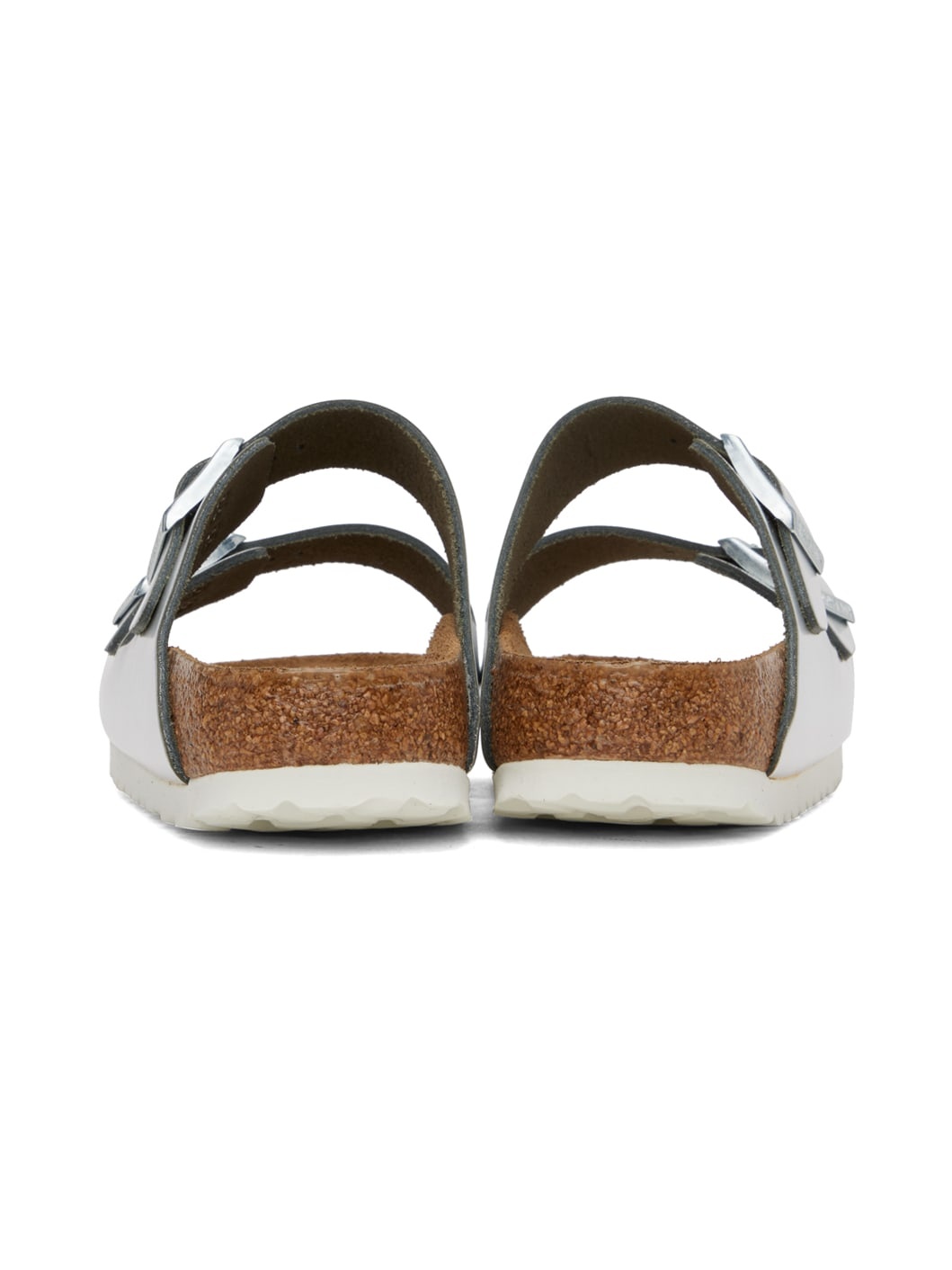 Silver Narrow Arizona Soft Footbed Sandals - 2