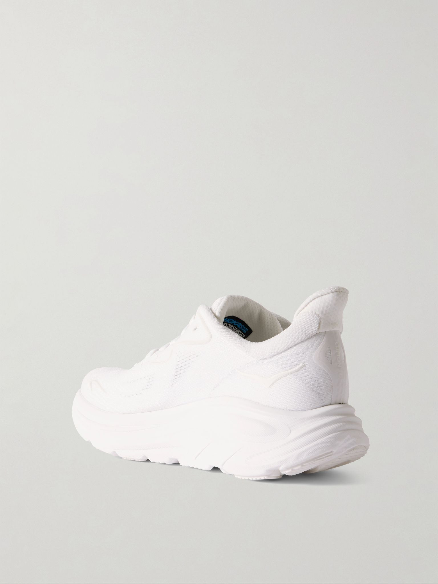 Clifton 10 rubber-trimmed jacquard-mesh sneakers White - 3
