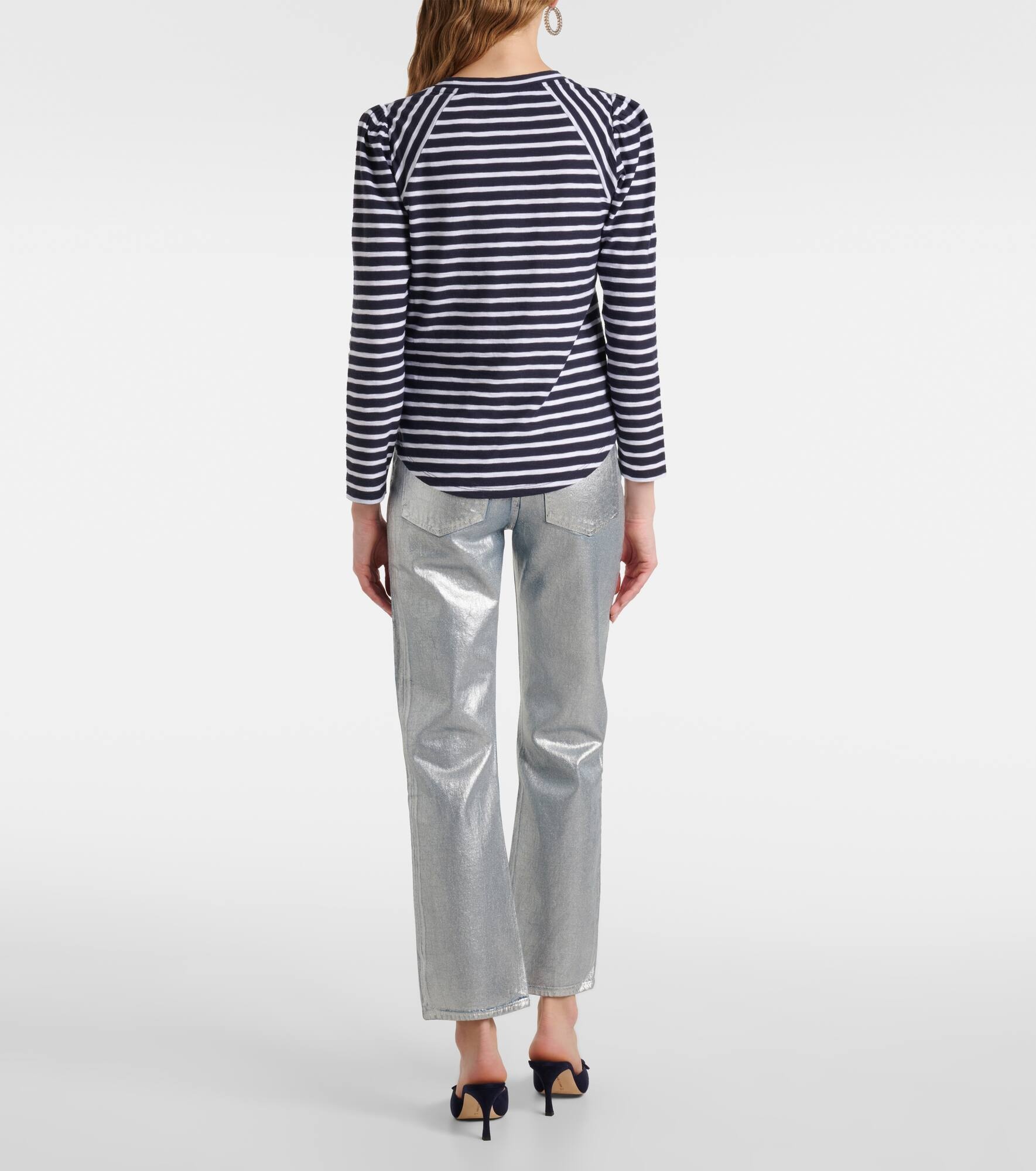 Striped cotton jersey top - 3