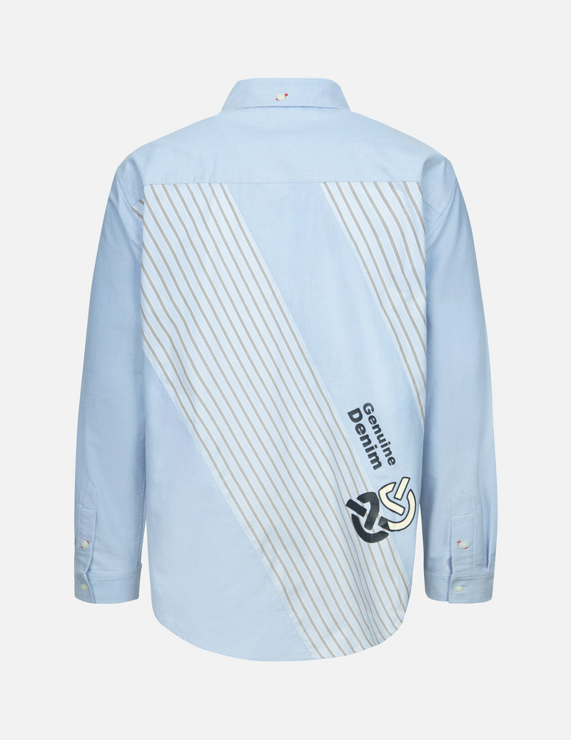 EVISU WHEEL OF WISDOM AND LOGO PRINT RELAX FIT DECONSTRUCTIVE SHIRT outlook