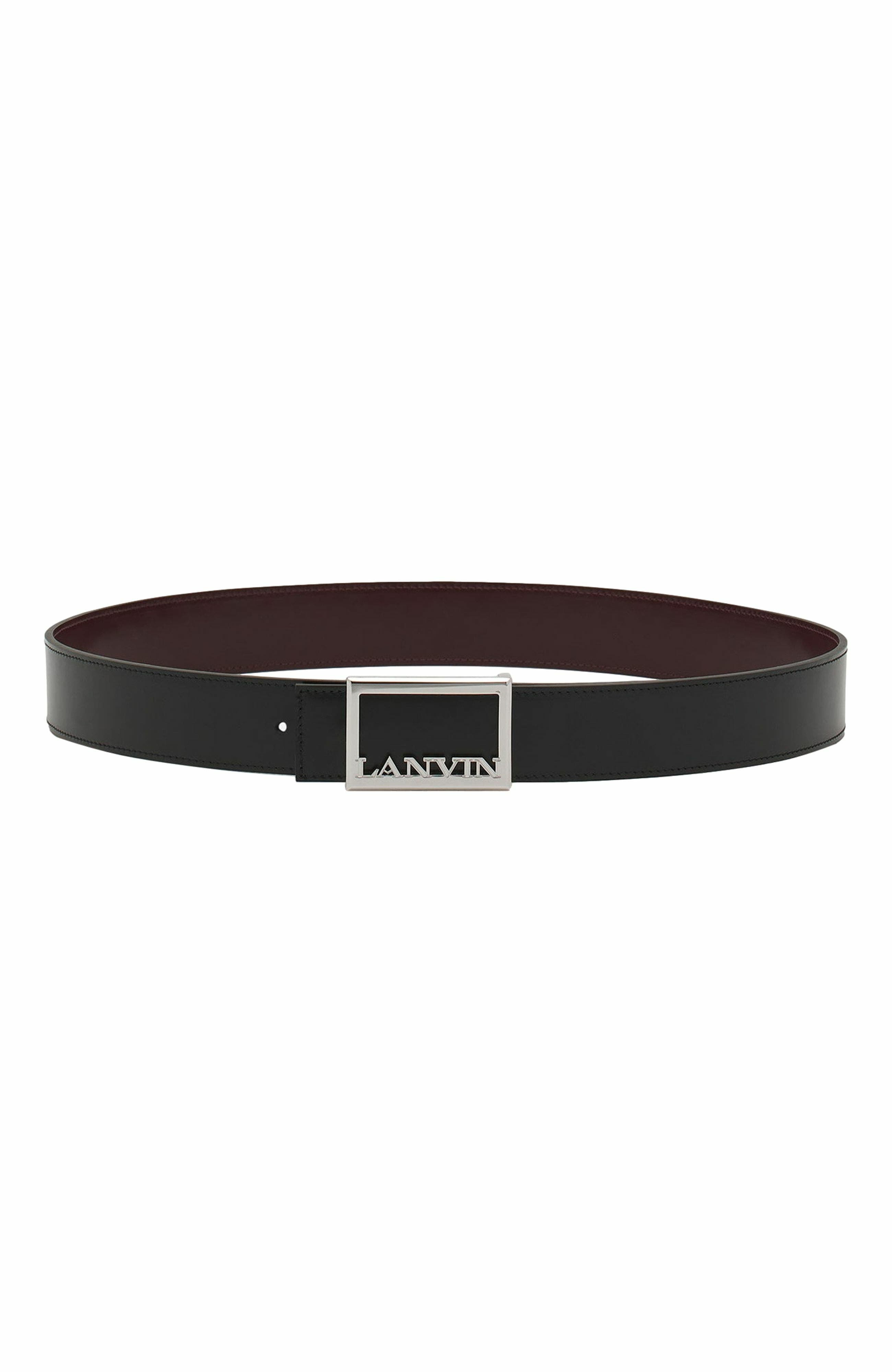 Lanvin Signature Reversible Leather Belt in Black-Brown at Nordstrom - 1