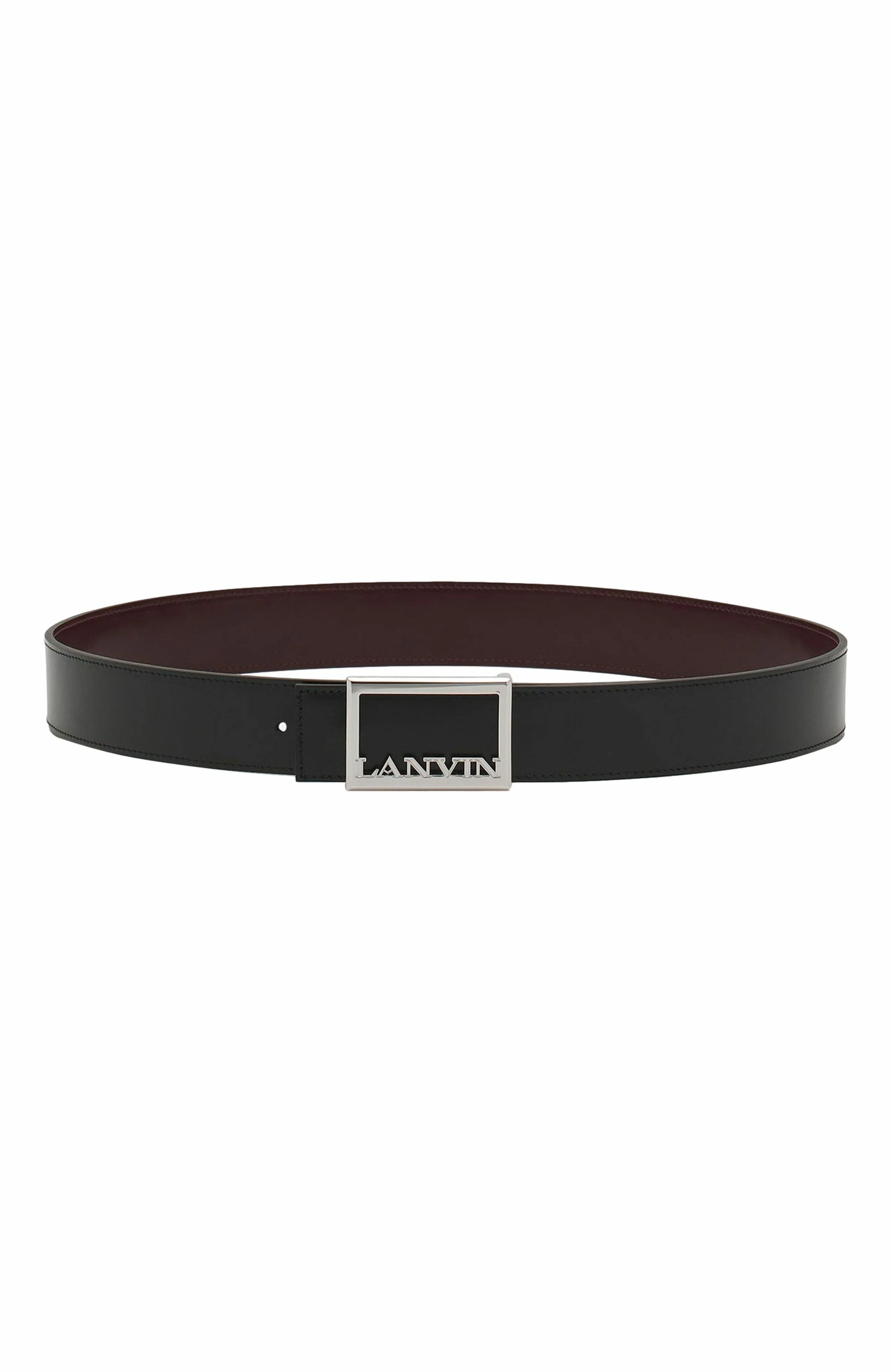 Lanvin Signature Reversible Leather Belt in Black-Brown at Nordstrom - 1