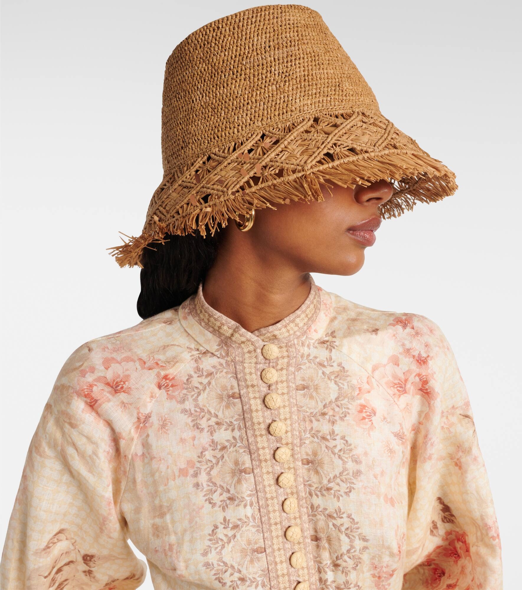 Macramé raffia bucket hat - 5