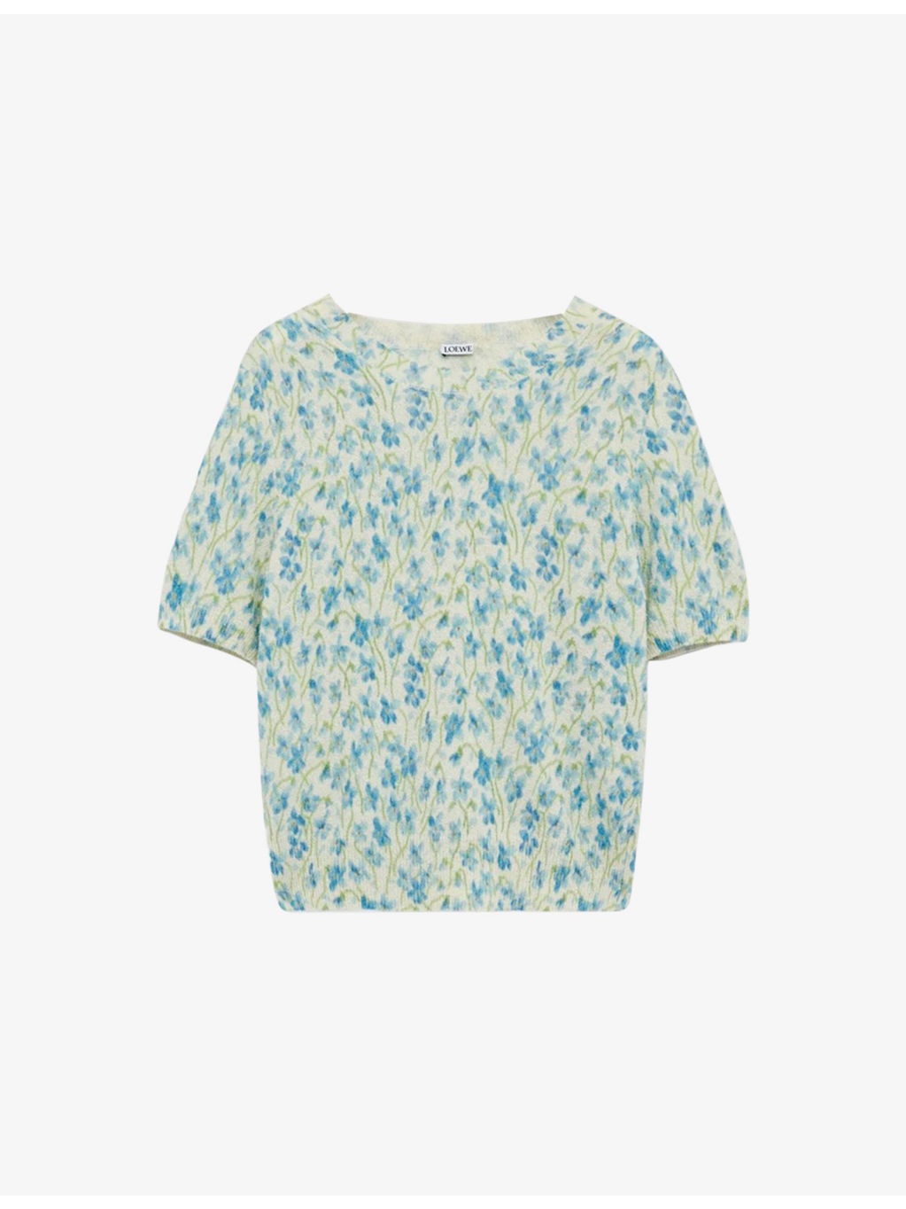 Floral-Intarsia Short-Sleeved Cotton-Blend Jumper - 1