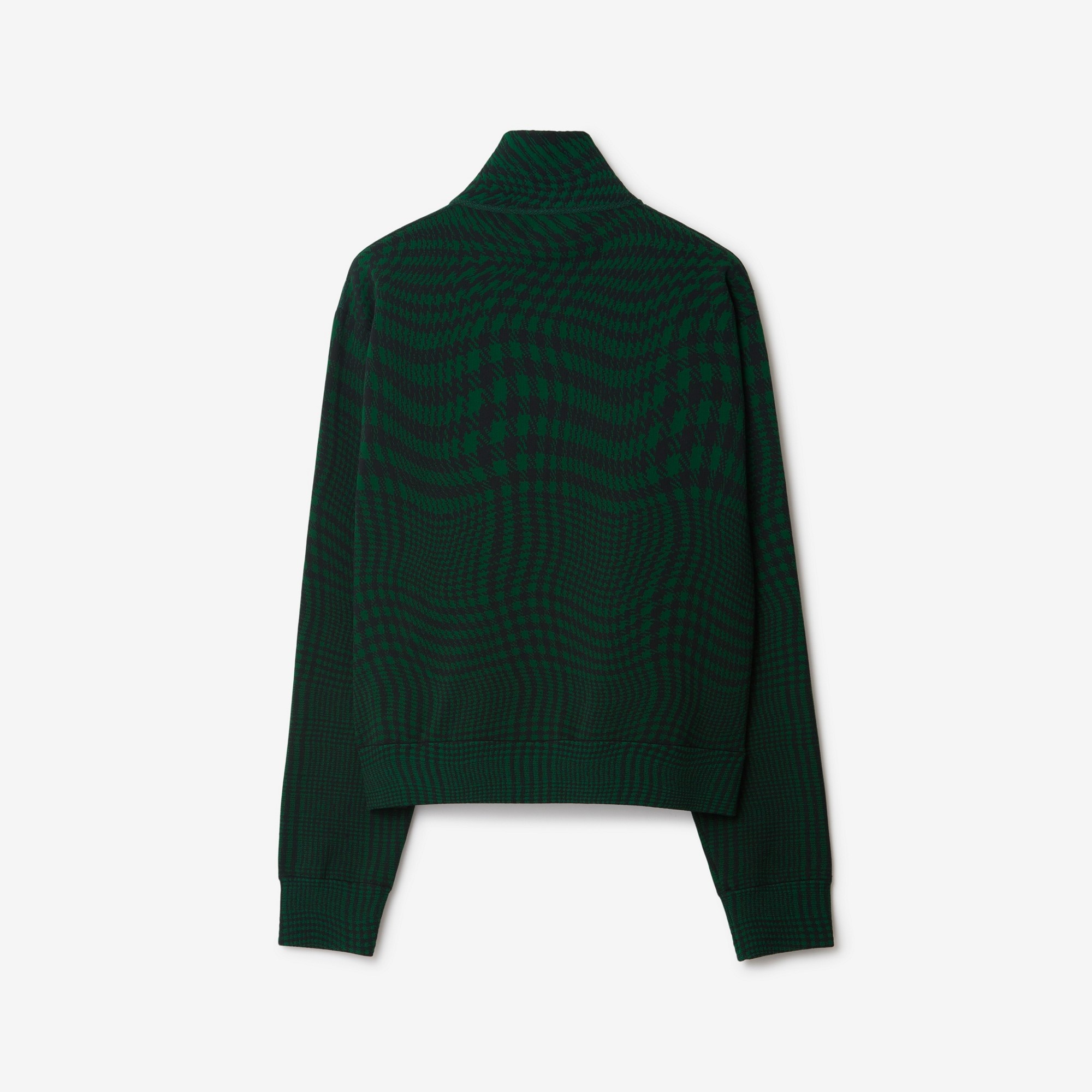 Warped Houndstooth Nylon Blend Track Jacket - 5