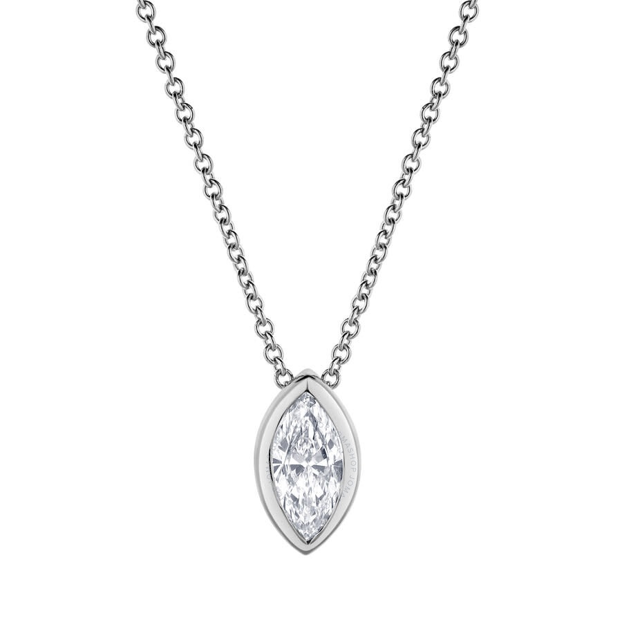Brilliant Diamond - Brilliant Diamond 14KT White Gold 0.63 Carat Lab Grown Diamond Pendant Necklace for Women - 1